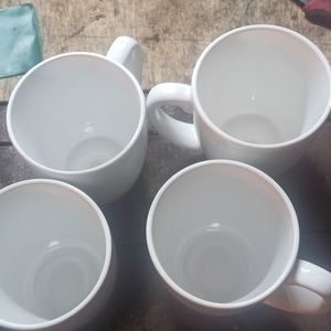 Set of four Corelle coffee mugs White